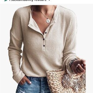 Off white waffle knit shirt size m